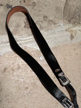 Nwt Maison Boinet Made In France Black Calf leather Belt with Decorative Buckles